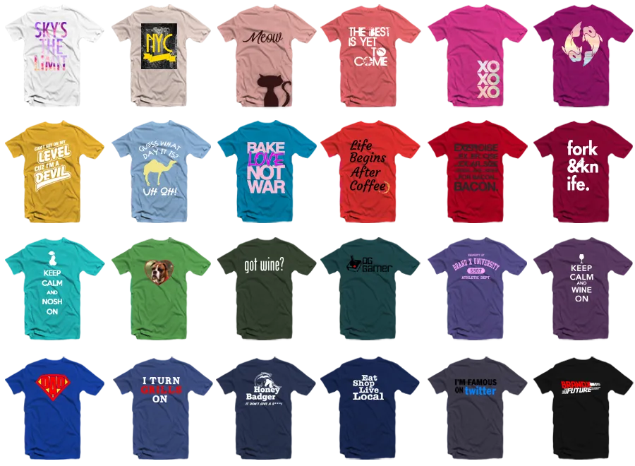 Colour of t shirts tlot